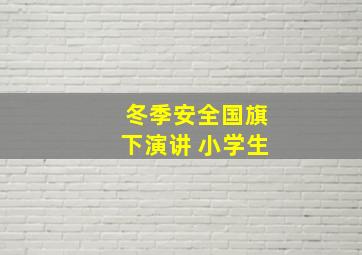 冬季安全国旗下演讲 小学生